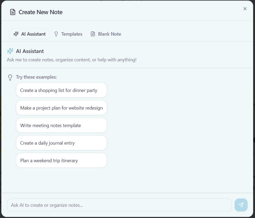 Luma AI digital notebook interface showing AI-powered note generation and smart organization